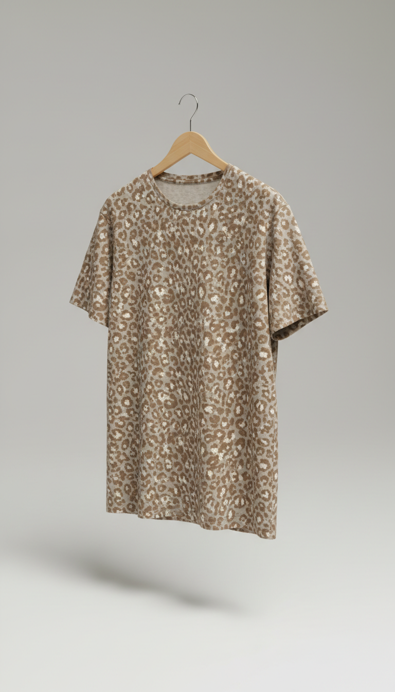 Stone Brown Leopard Print Tee